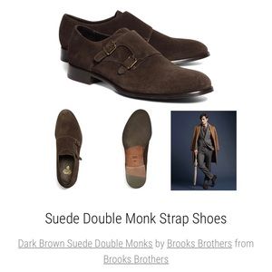 Brooks Brothers Suede Double Monk Straps